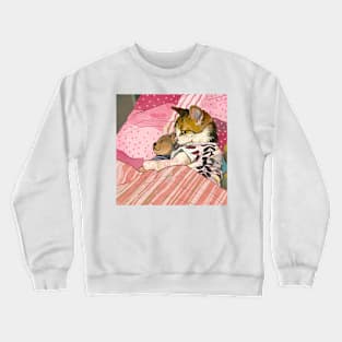 little kitty ready to sleep Crewneck Sweatshirt